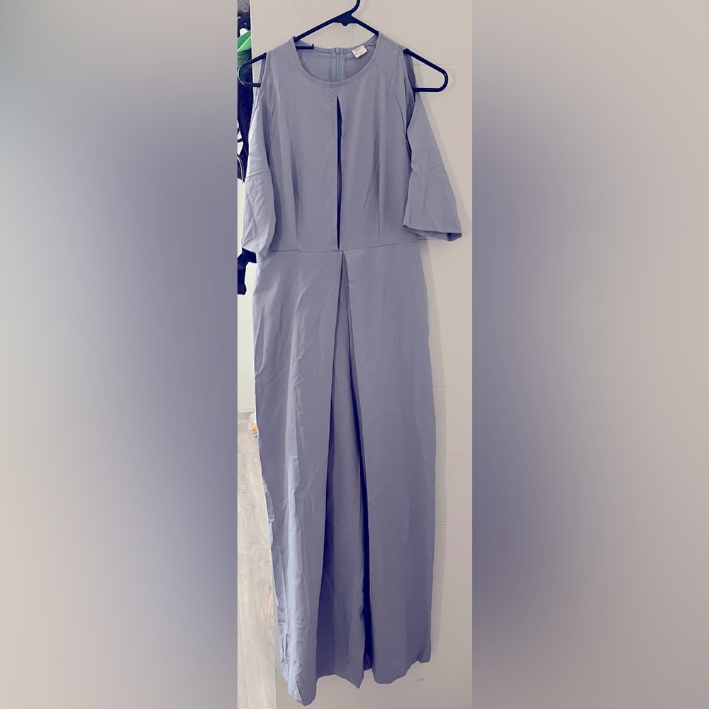 Chic loose O neck off shoulder sleeve jumpsuit